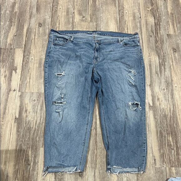 Old Navy Blue Distressed Women Jeans - Picture 1 of 3